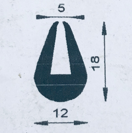 Profil 337 - Joint profilé en U caoutchouc EPDM compact