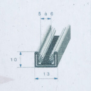 Profil caoutchouc / joint avec bourrelet adhésif rond - noir - Ø 9 mm - l:  9,5 mm x h: 9,5 mm #2156