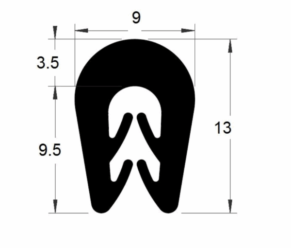 Joint en U, bord de tôle de 0,5 à 2,5mm #F930 – Maison du Caoutchouc et de  la Mousse